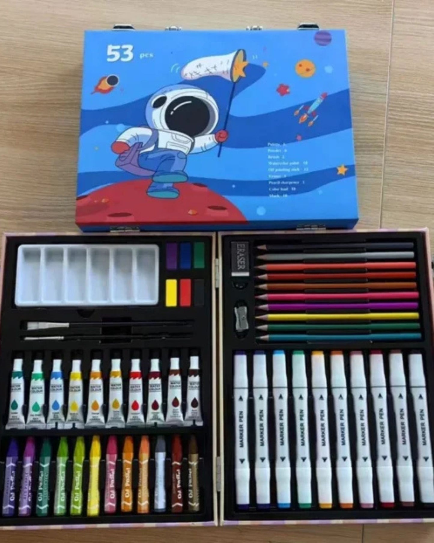 شنطة ألوان معدن 53 قطعة - فضاء