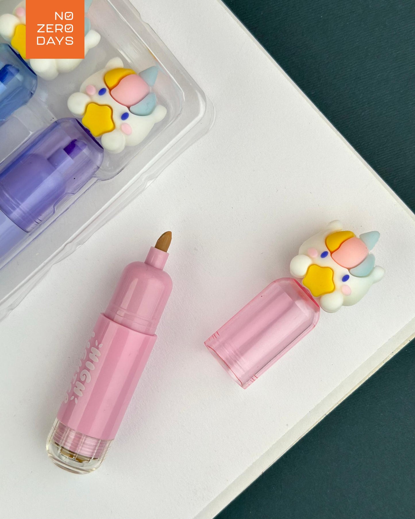 طقم 6 أقلام هايلايتر بختامة - يونيكورن