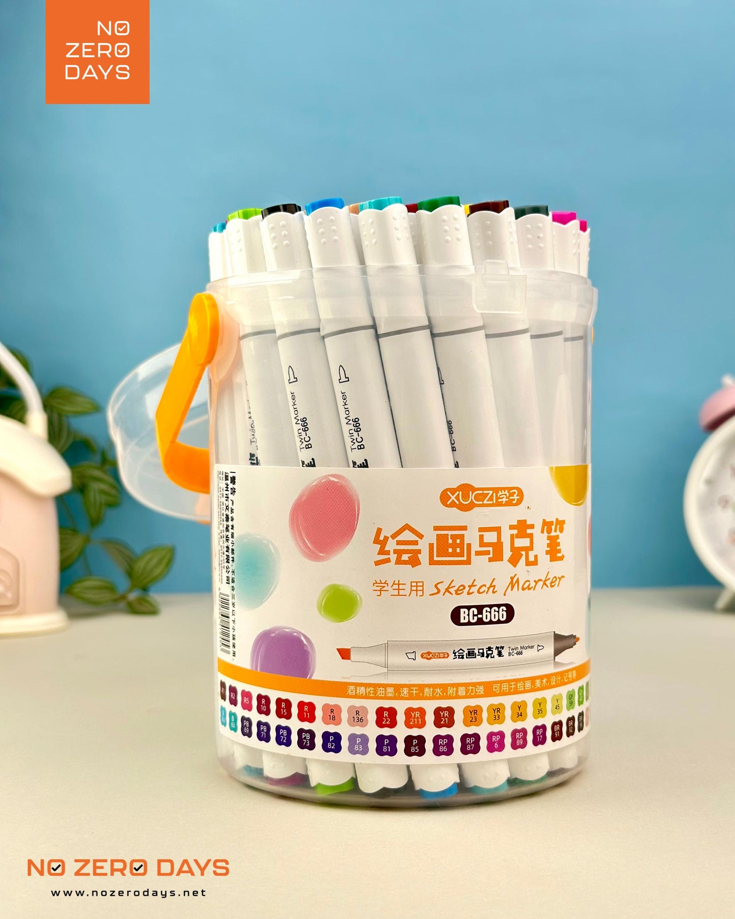 علبة ألوان ماركر مزدوجة الرأس 48 لون