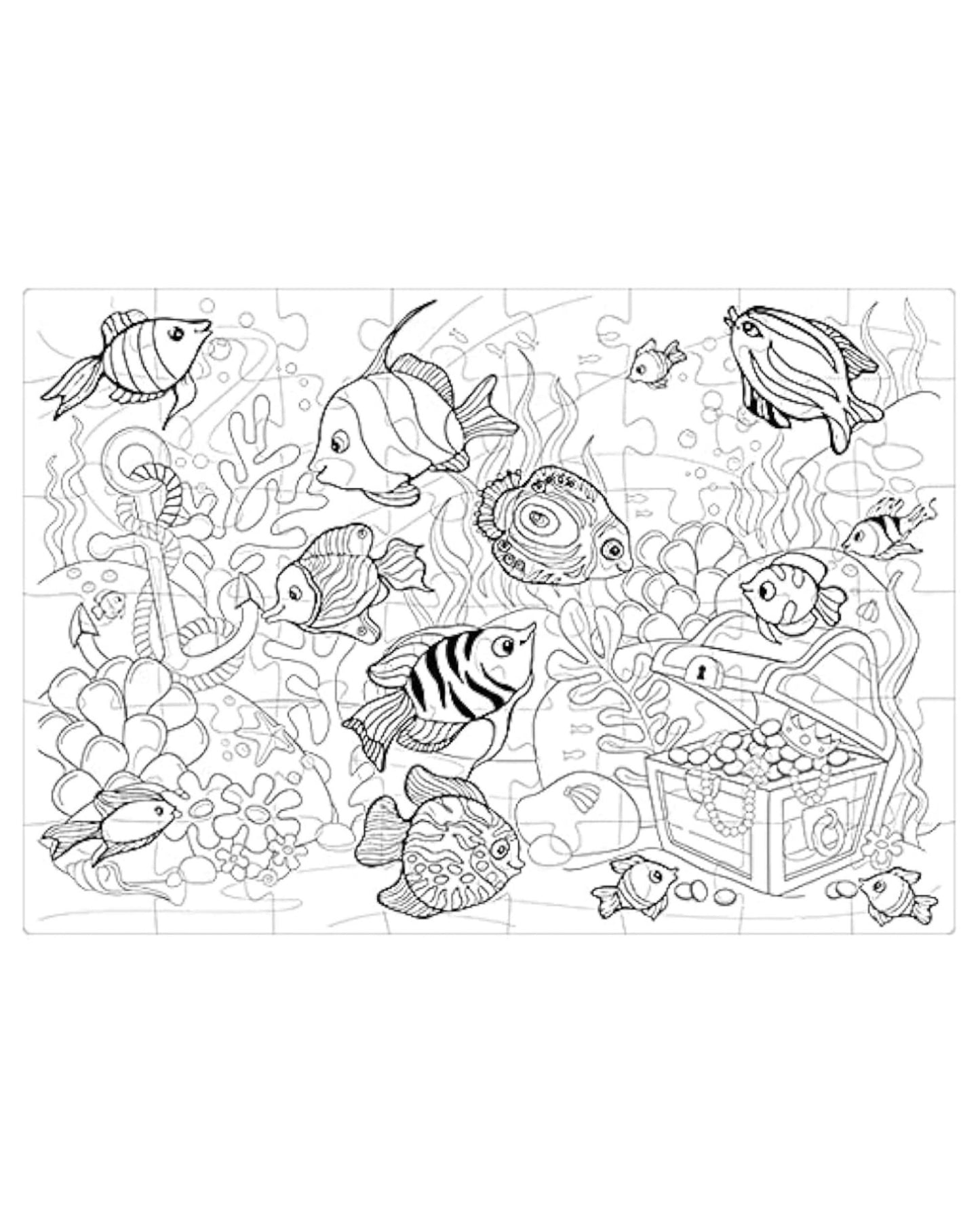 بازل تلوين 48 قطعة جامبو - أسماك