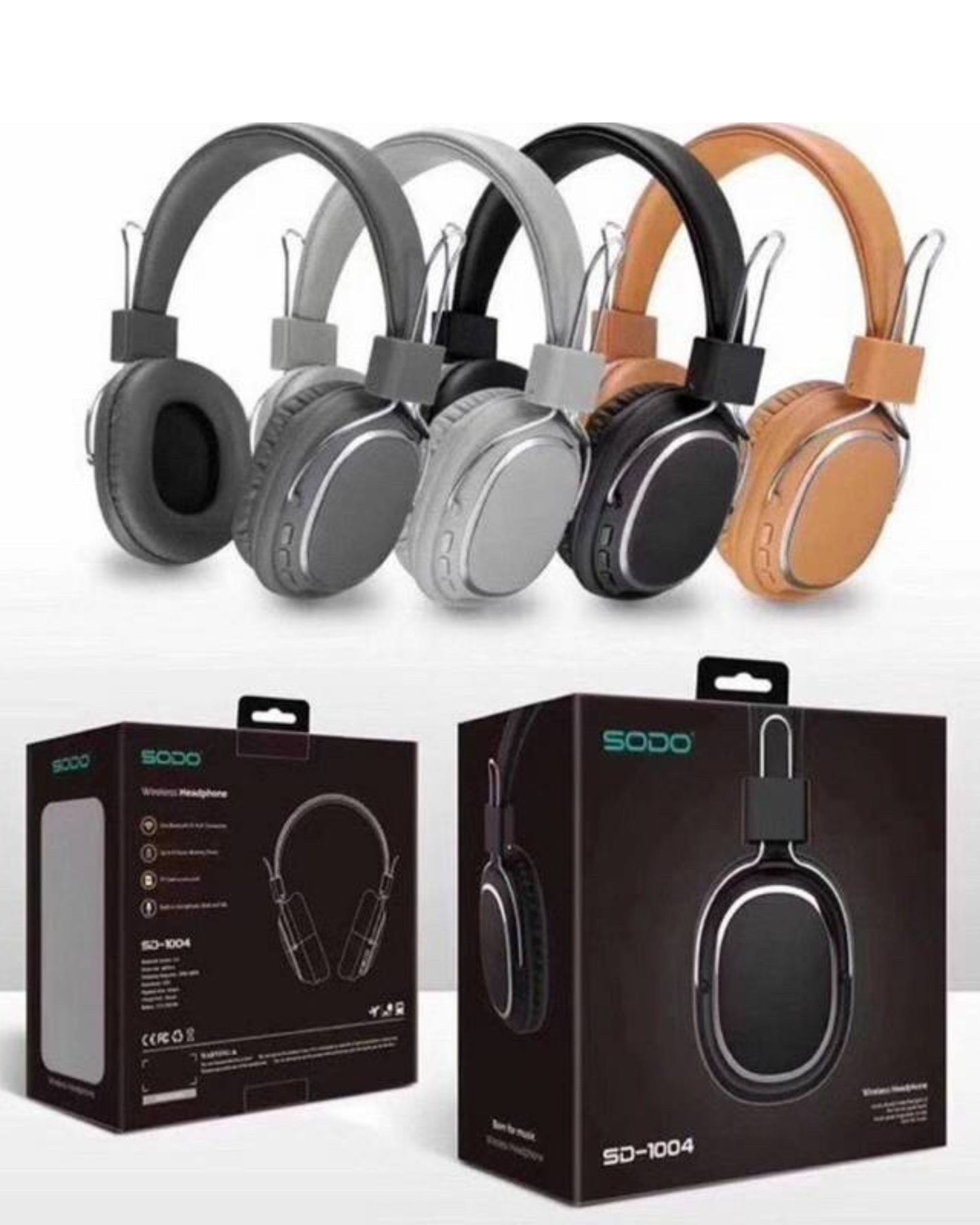 هيدفون بلوتوث Sodo 1004 - أسود