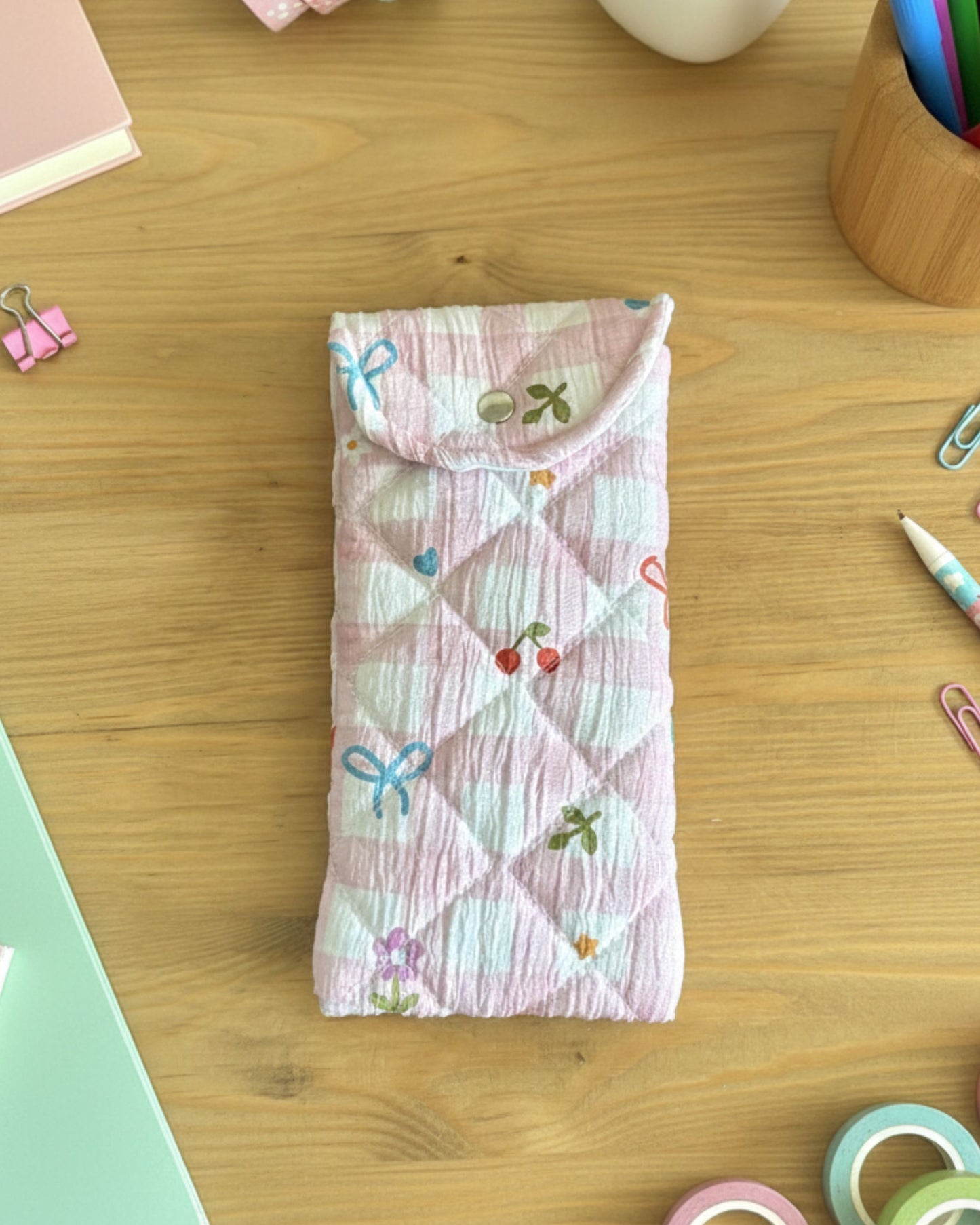 جراب نظارة مبطن - كاروهات