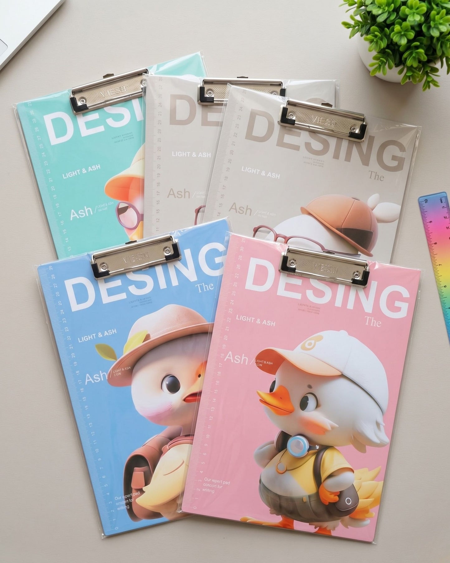 لوح كتابة Duck A4 بمسطرة جانبية – أزرق