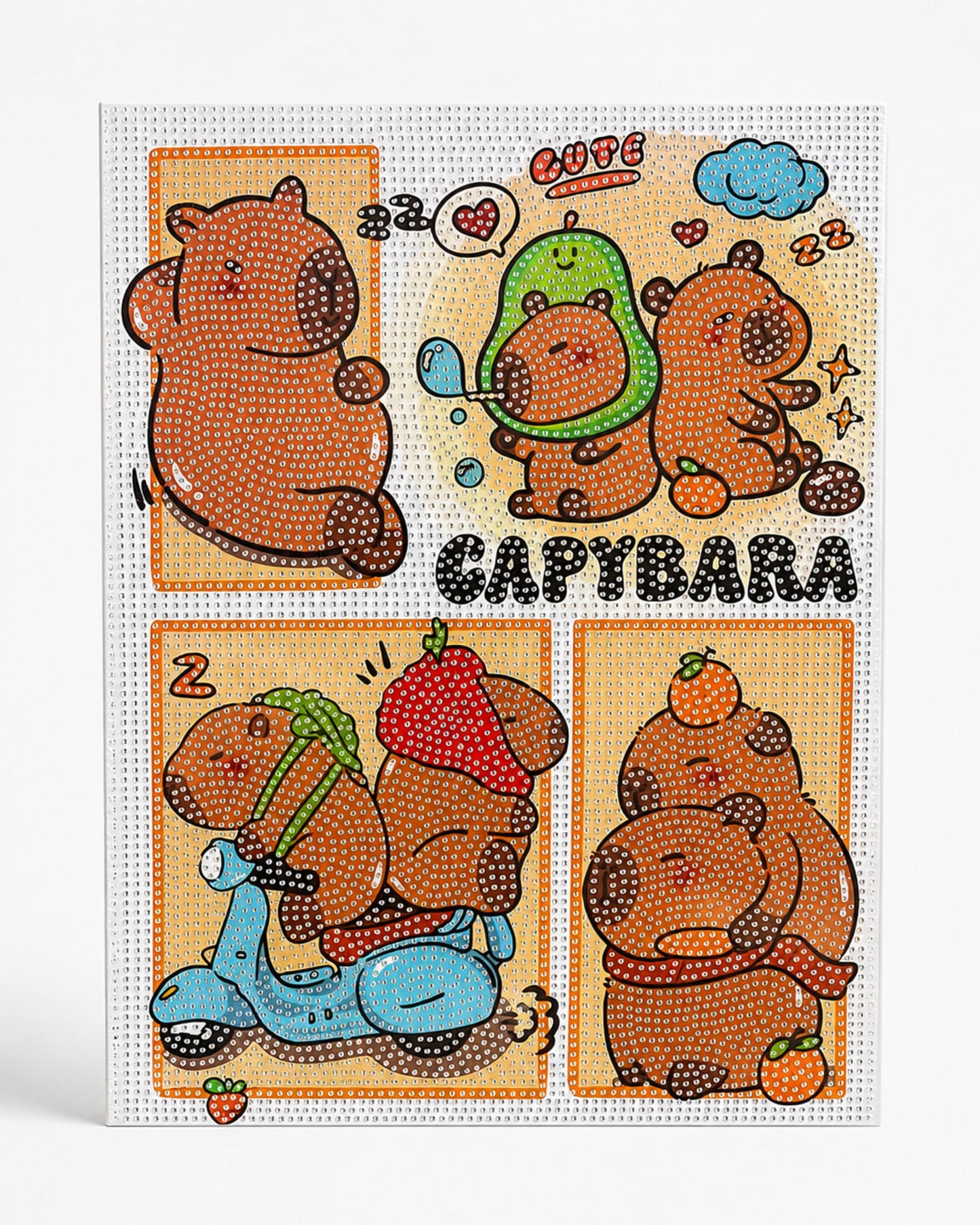 لوحة رسم بالفصوص الماسية (مقاس كبير) - Capybara