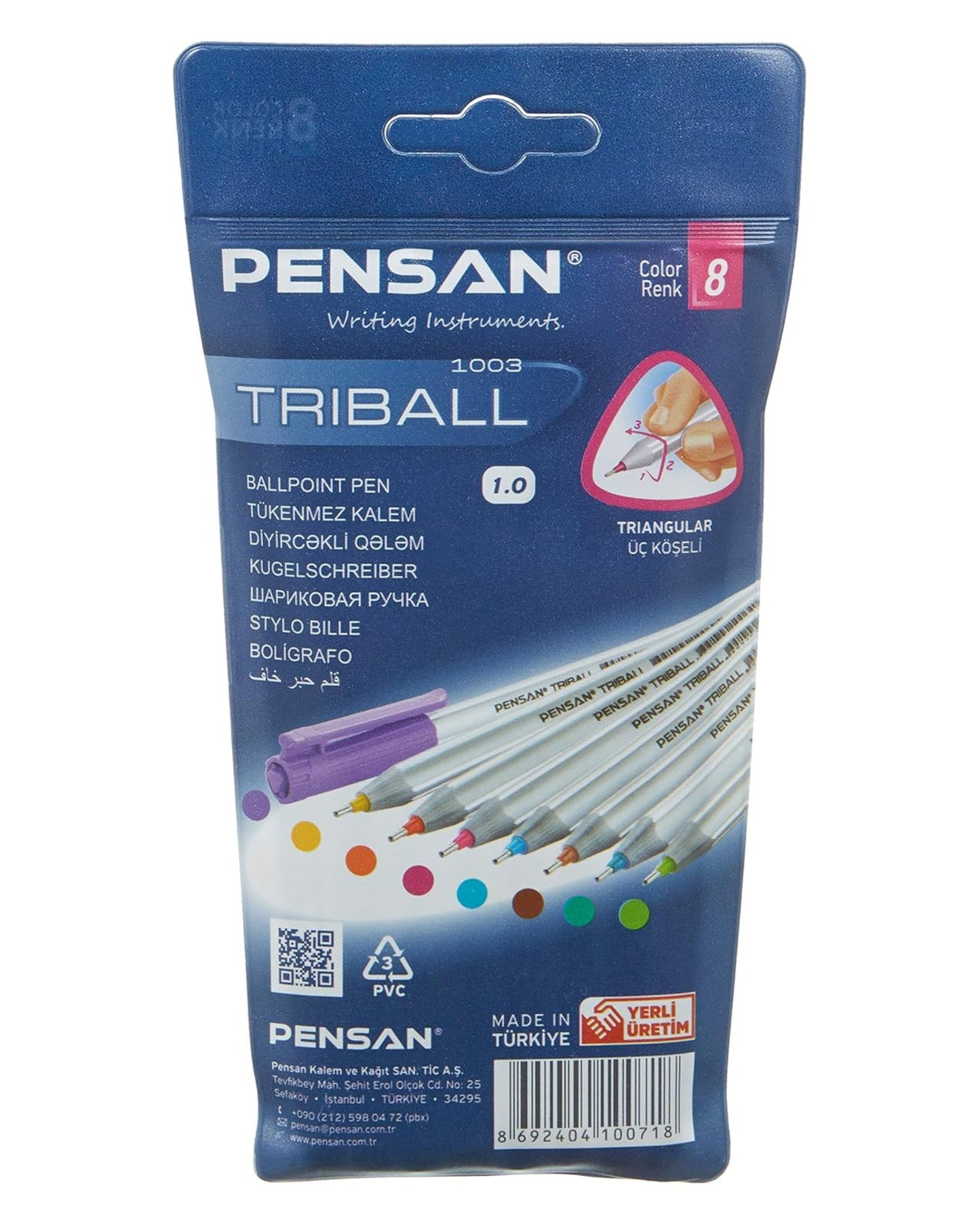 طقم أقلام حبر جاف بينسان - 8 قطع