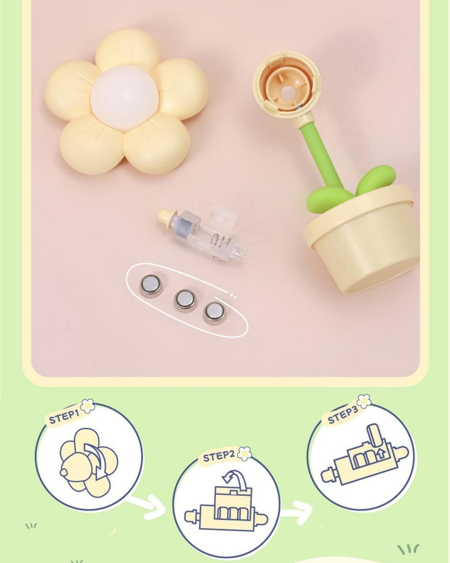 أباجورة ليد صغيرة شكل وردة