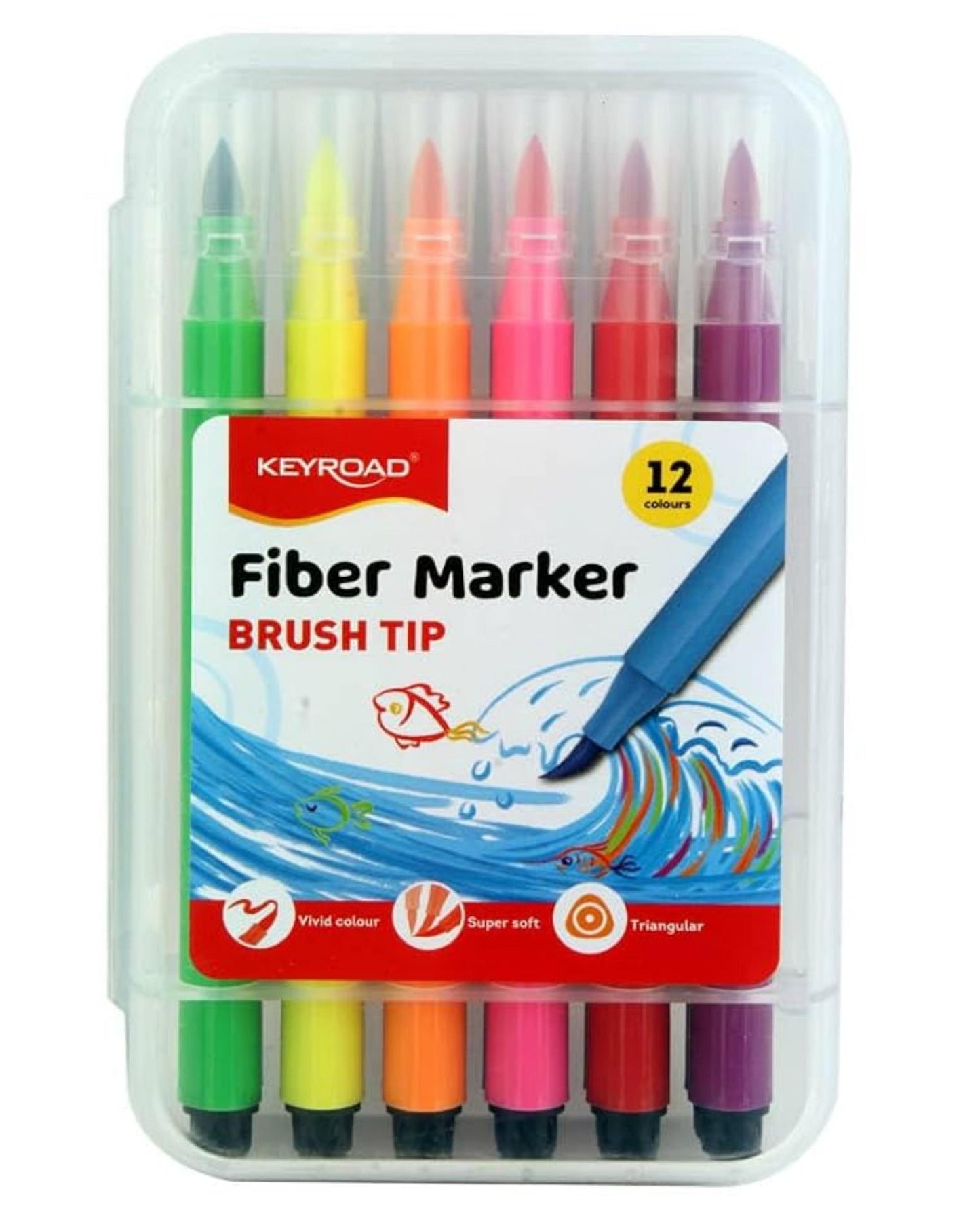 ألوان فلومستر كى رود 12 لون - سن فرشاة