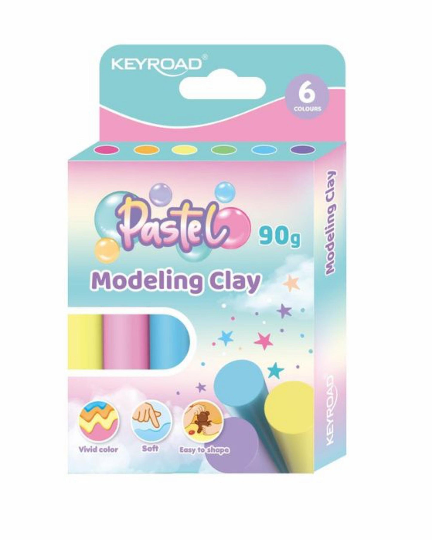صلصال كى رود علبة 6 قطعة - ألوان باستيل