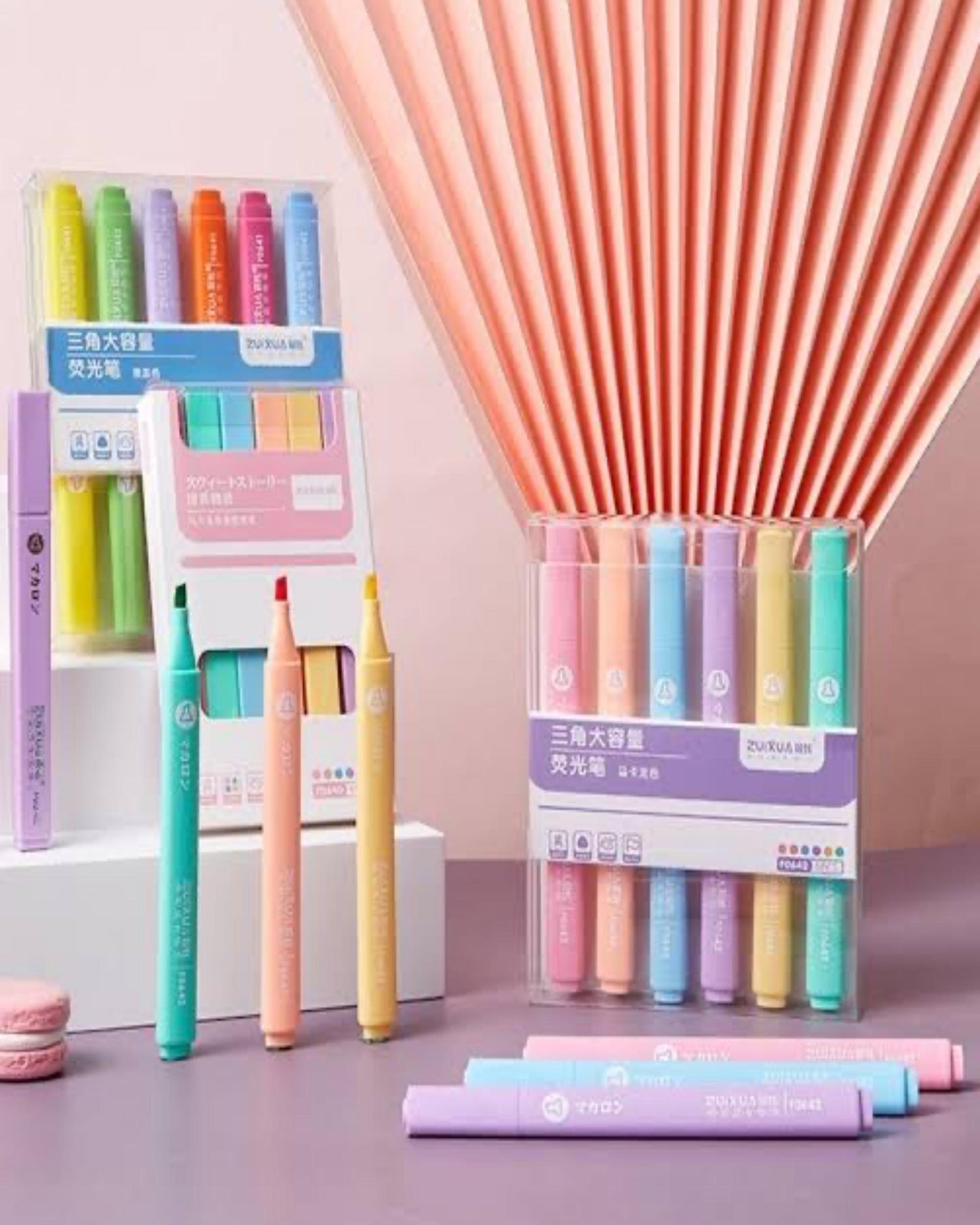 طقم أقلام هايلايتر 6 ألوان باستل