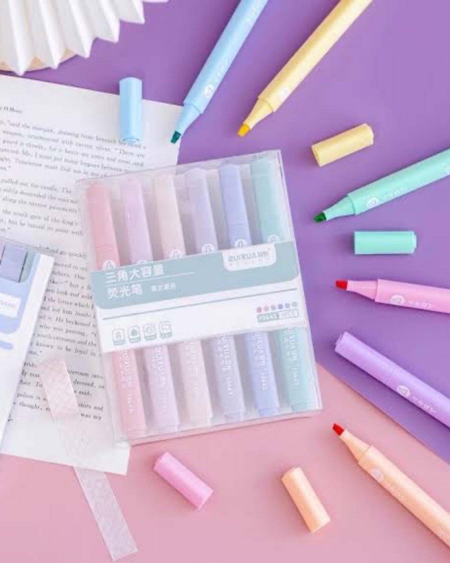 طقم أقلام هايلايتر 6 ألوان باستل