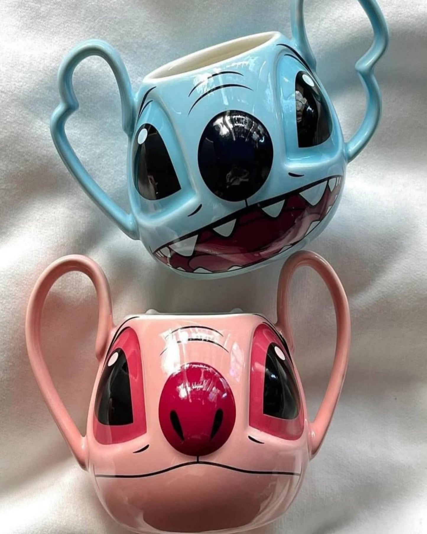 مج سيراميك مجسم ٢ يد - ستيتش بينك