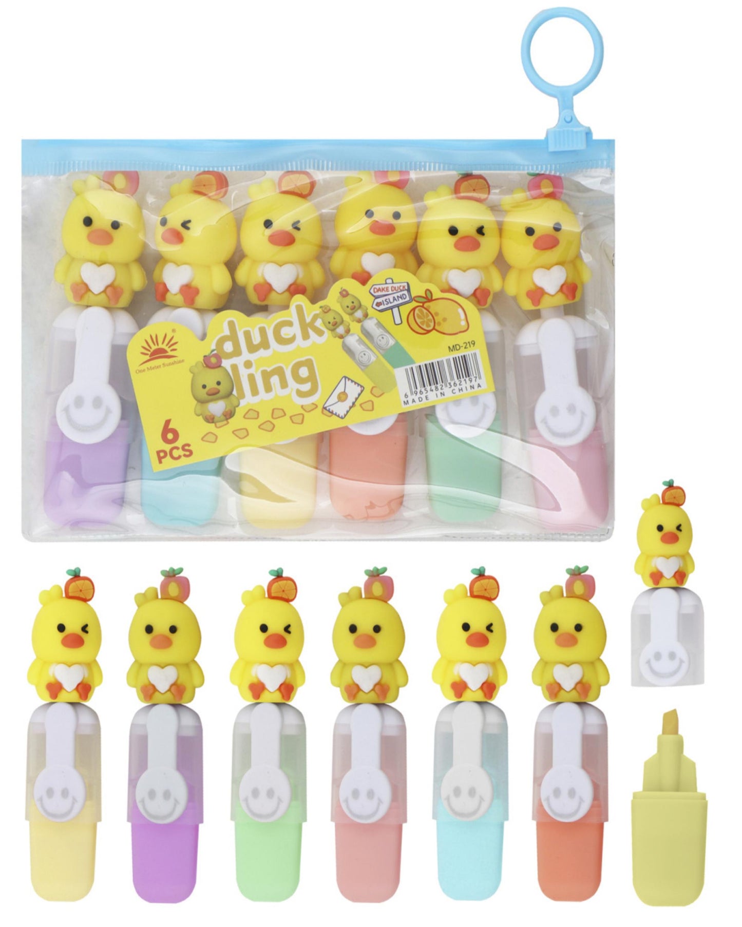 مقلمة أقلام هايلايتر 6 ألوان - كتكوت