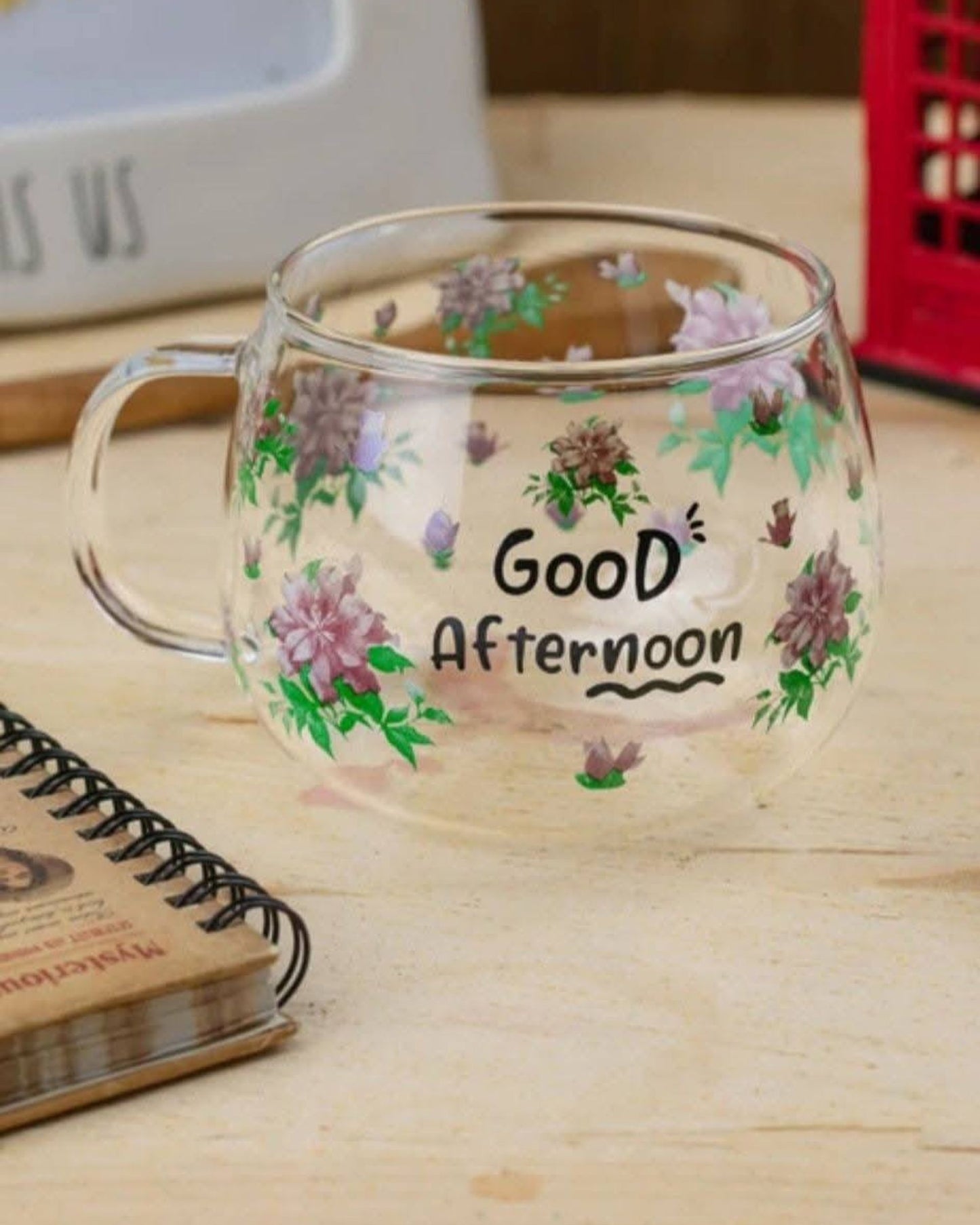 مج زجاج ورد Good Afternoon