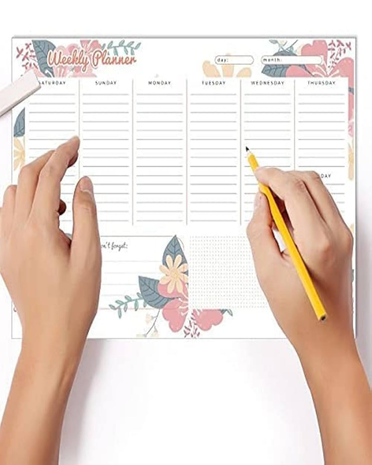 مخطط أسبوعي 52 ورقة مقاس A4 - شكل ورد