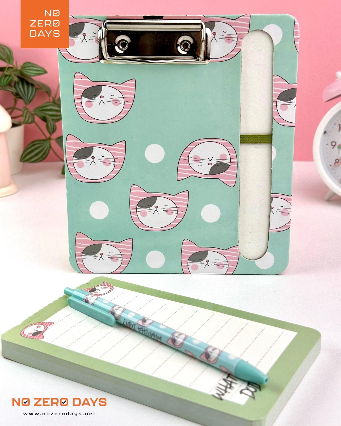 طقم كليب بورد + قلم + To do List (أخضر)