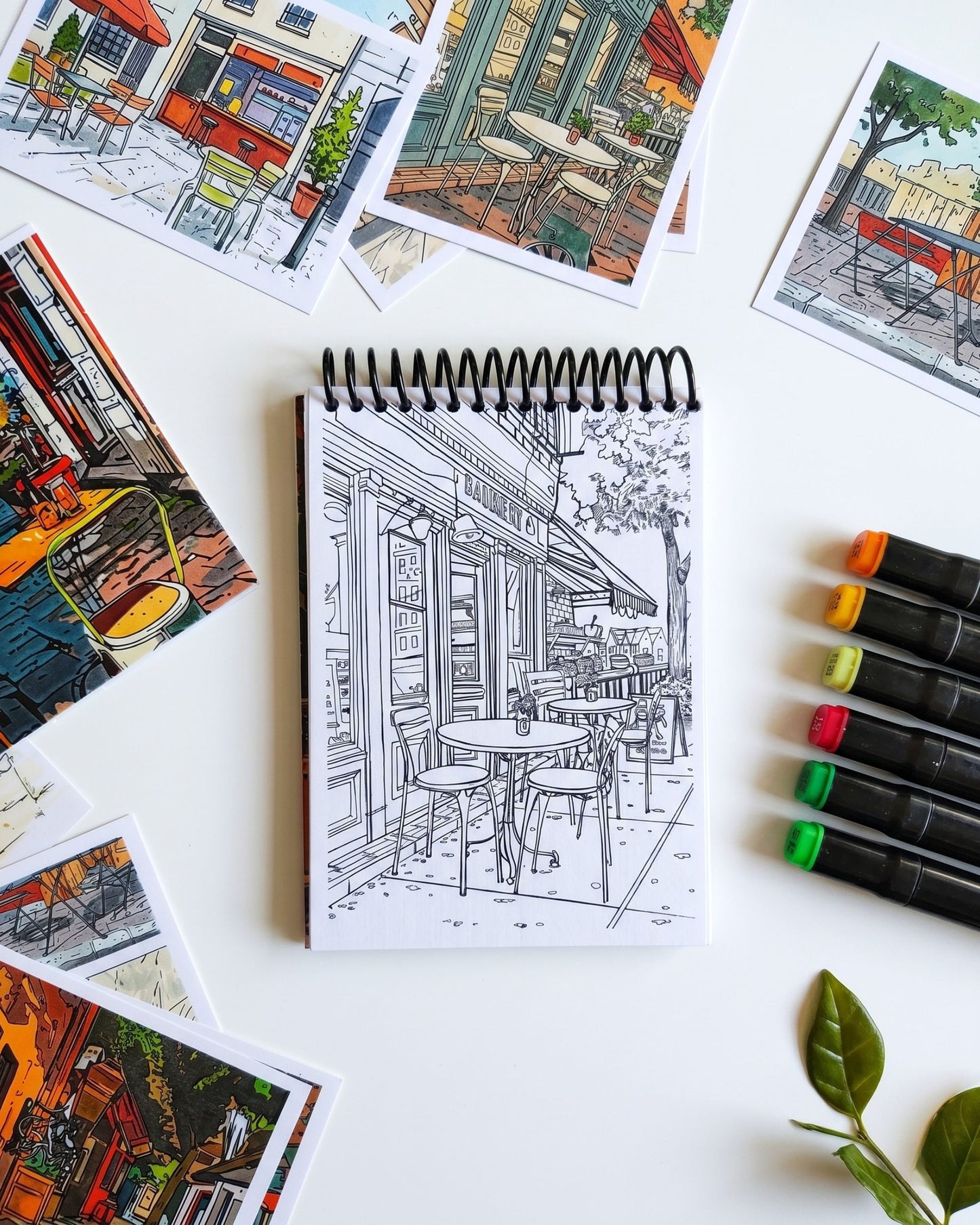 دفتر تلوين cafe shops - A6