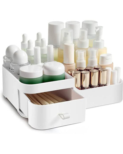 منظم أدوات مع درج - أبيض