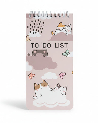 نوتة to do list طويلة - أشكال قطط