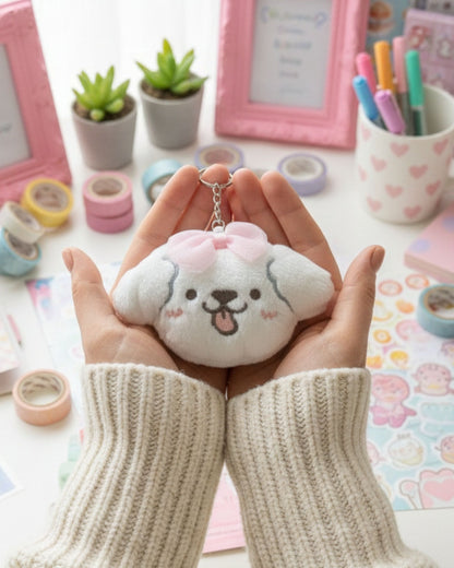 ميدالية فرو كاواي - أبيض