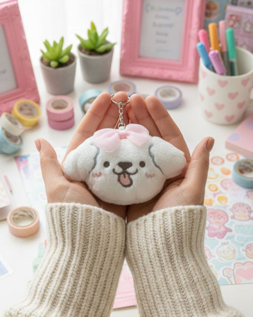 ميدالية فرو كاواي - أبيض