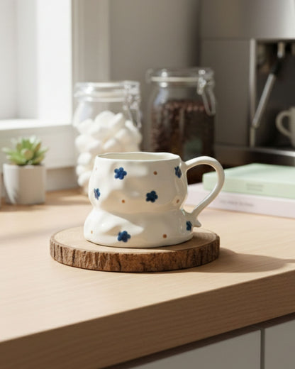 مج سيراميك ورد كحلي