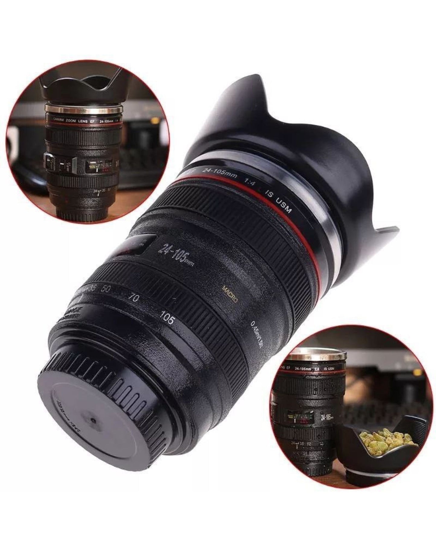 مج حراري شكل عدسة كاميرا