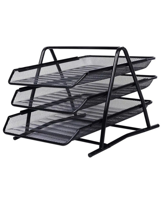 منظم مكتب معدني شبكي 3 رفوف