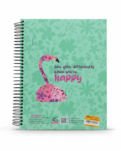 كشكول سلك هارد كفر مقسم 200 ورقة - كبير