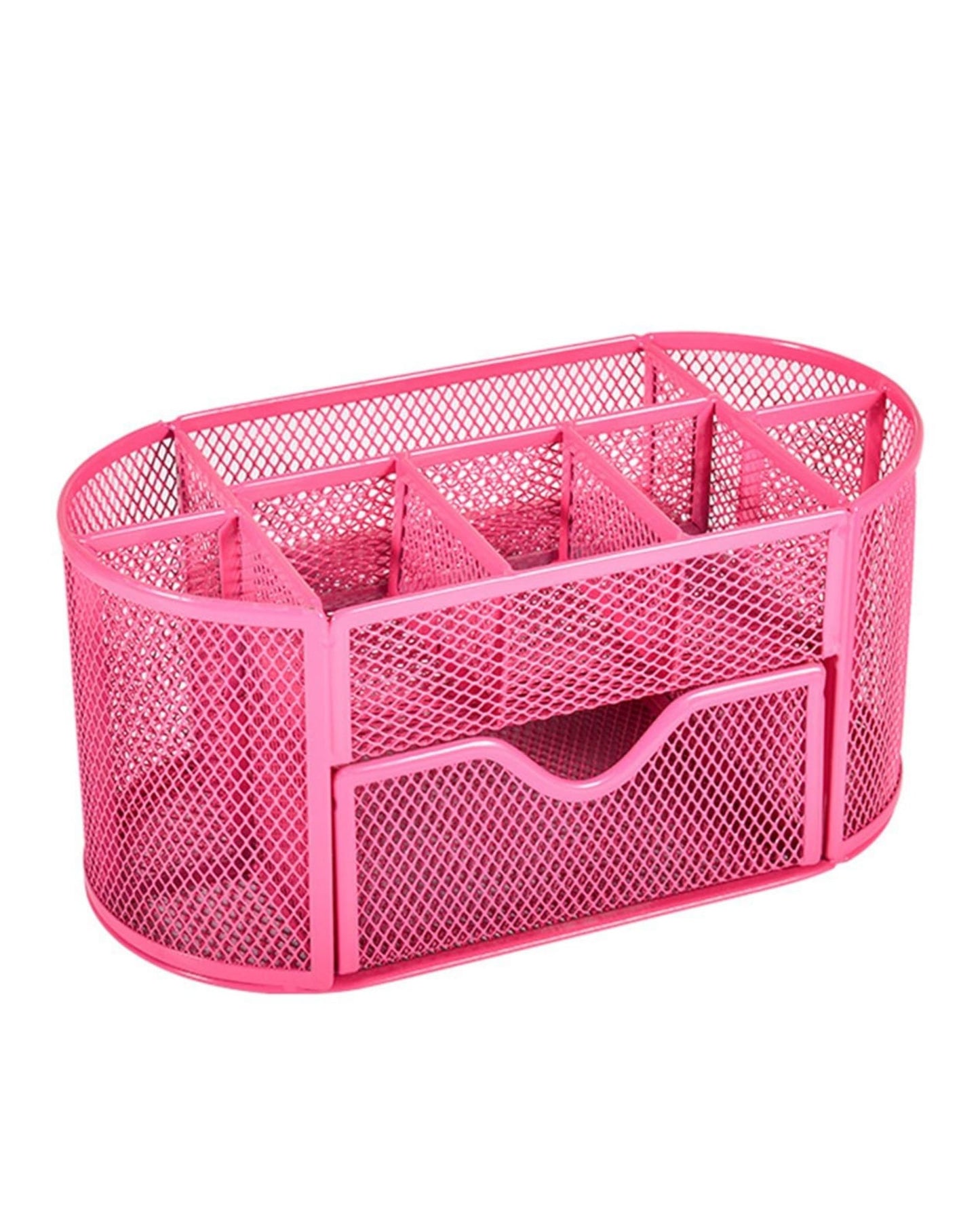 منظم مكتب معدني شبكي بدرج - بينك