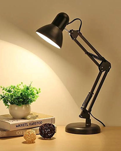 أباجورة مكتب هندسية بقاعدة ومشبك - أسود