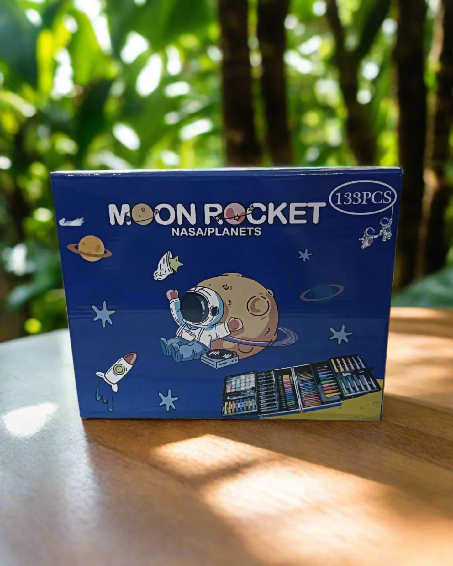 شنطة ألوان معدن جامبو 3 دور 133 قطعة - فضاء