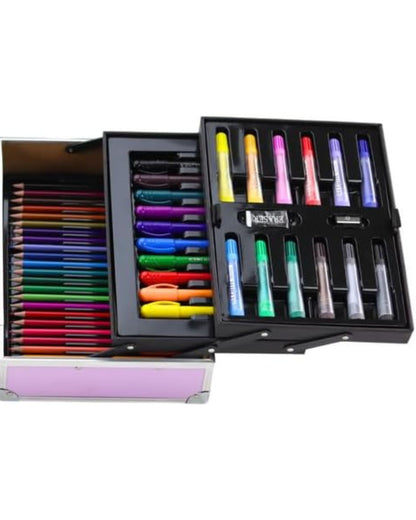 شنطة ألوان معدن جامبو 3 دور 133 قطعة - يونيكورن