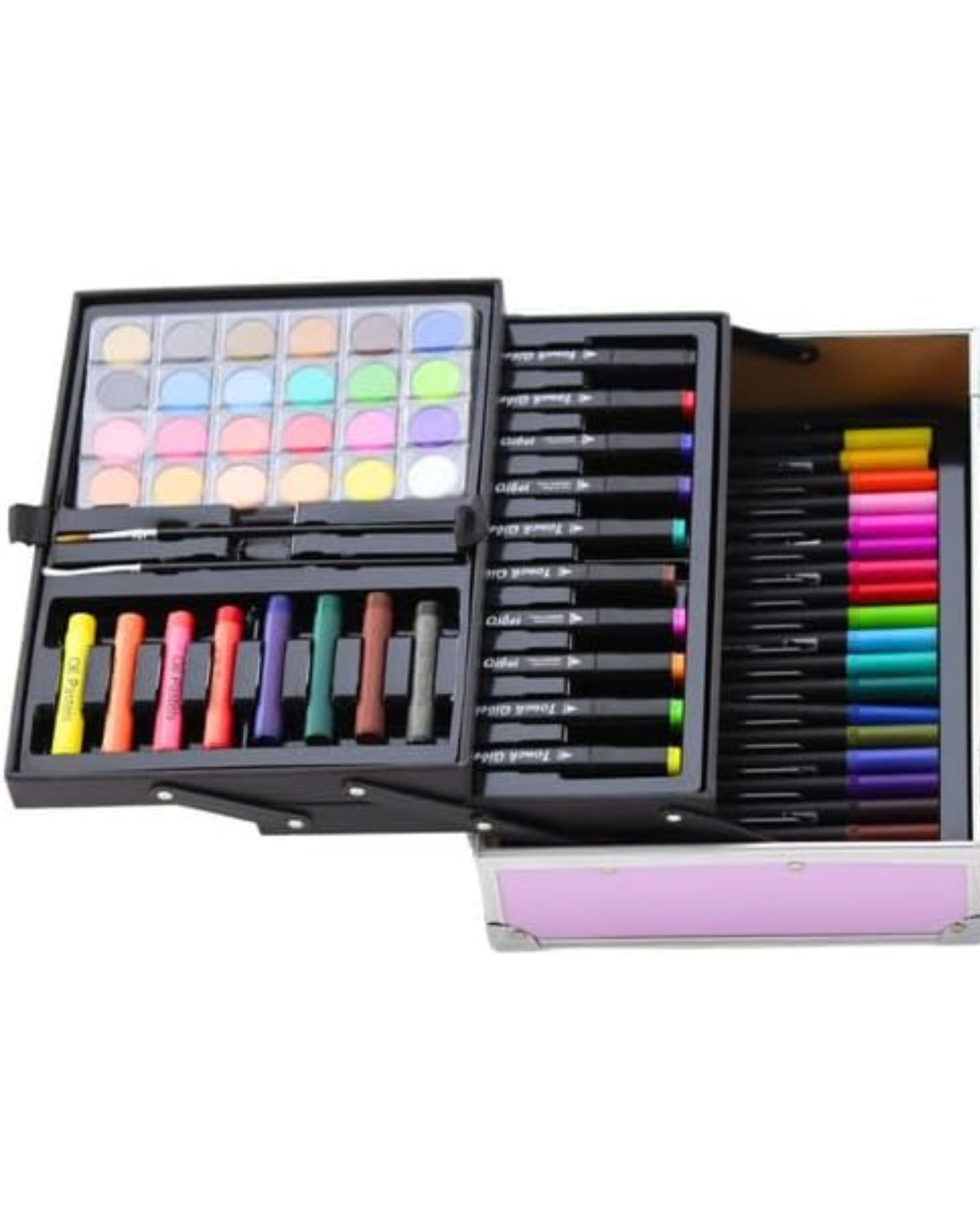 شنطة ألوان معدن جامبو 3 دور 133 قطعة - يونيكورن