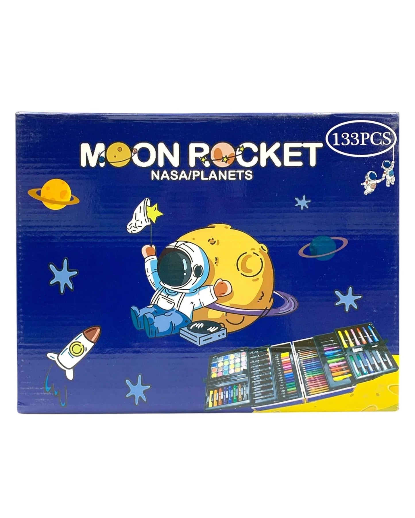 شنطة ألوان معدن جامبو 3 دور 133 قطعة - فضاء