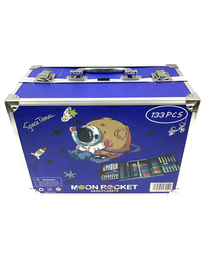 شنطة ألوان معدن جامبو 3 دور 133 قطعة - فضاء