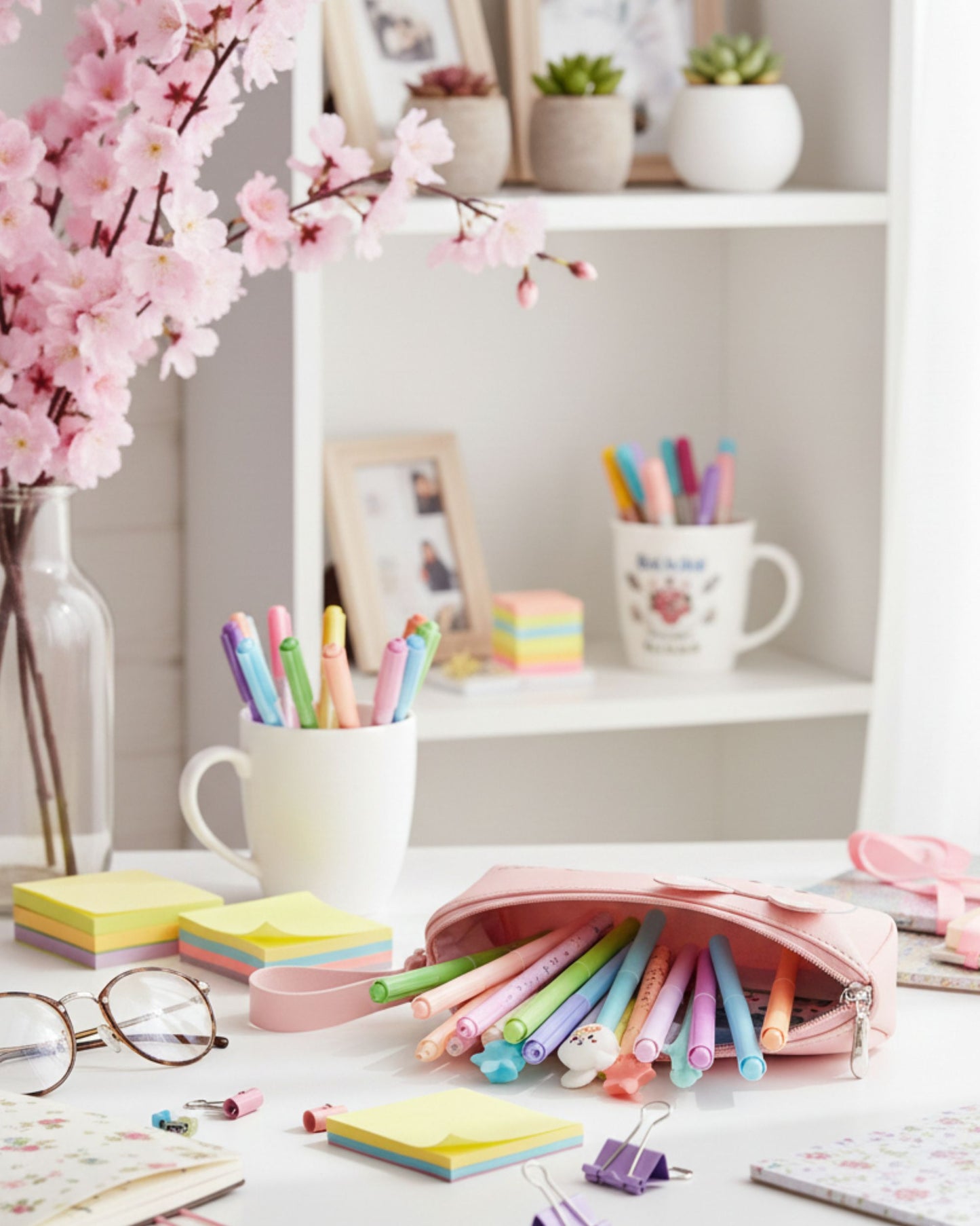 مقلمة جلد شكل أرنب - بينك