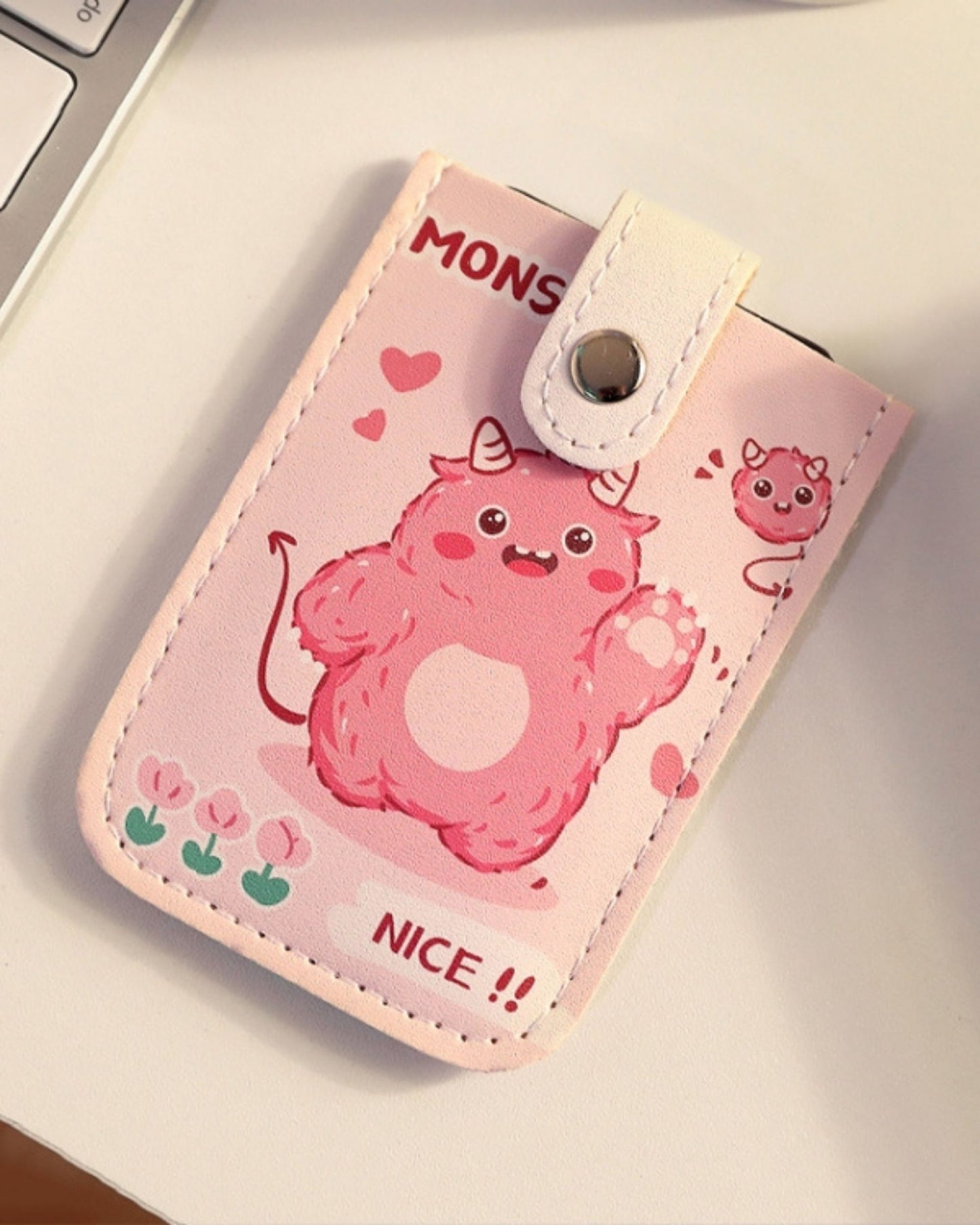 محفظة كروت جلد - بينك