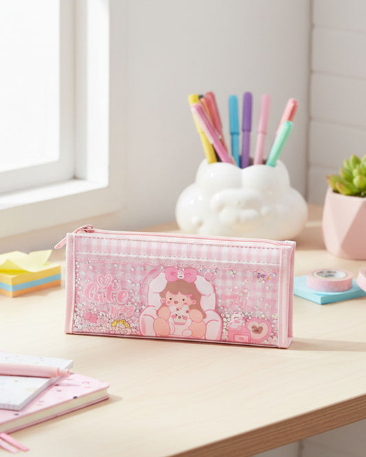 مقلمة جينز كبيرة تصميم بناتي - بينك