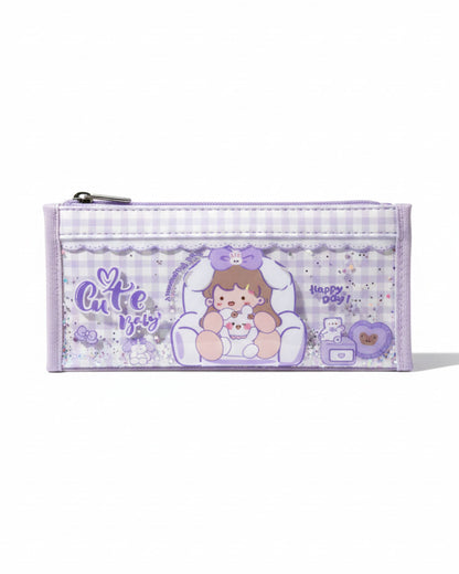 مقلمة جينز كبيرة تصميم بناتي - بنفسجي