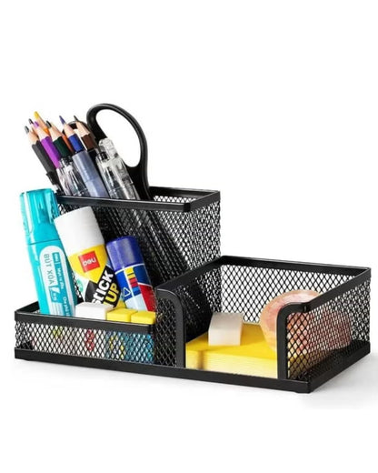 منظم مكتب معدني شبكي - أسود