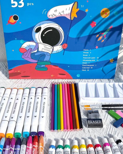 شنطة ألوان معدن 53 قطعة - فضاء