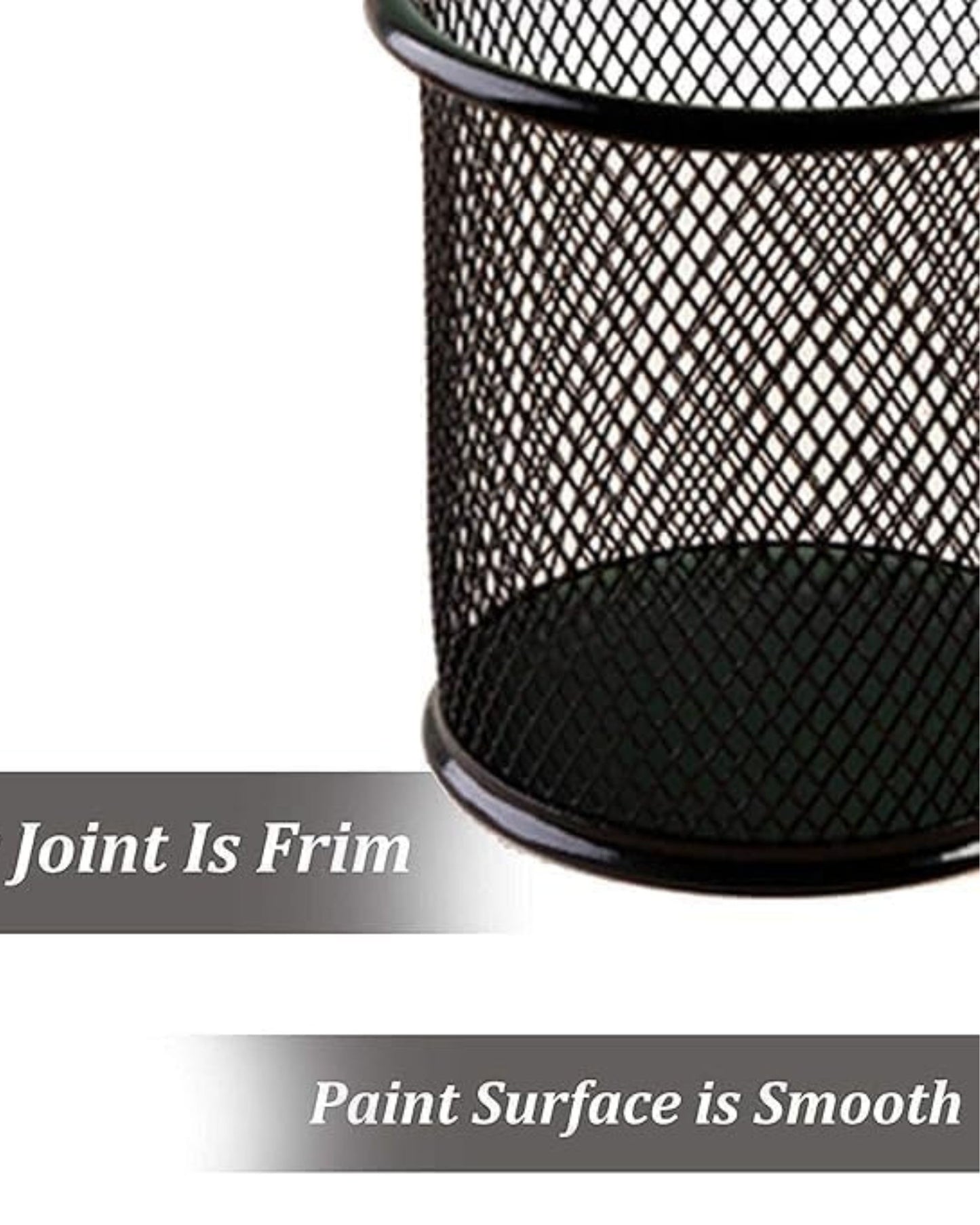 كوب أقلام معدن شبك دائري - أسود