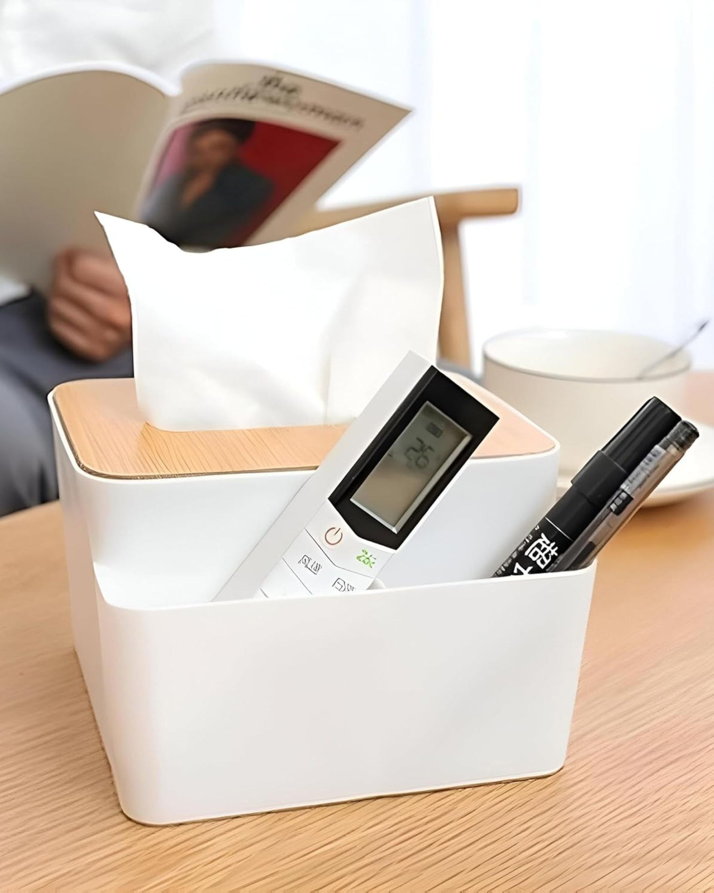 علبة مناديل ومنظم