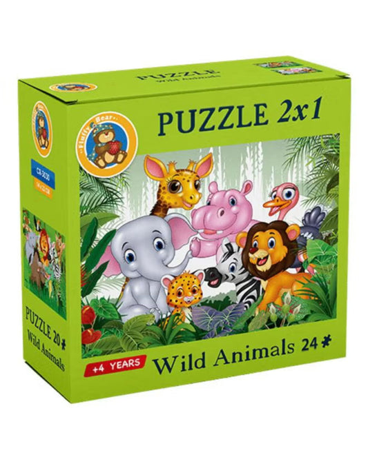 مجموعة بازل 2x1 حيوانات - 24 قطعة