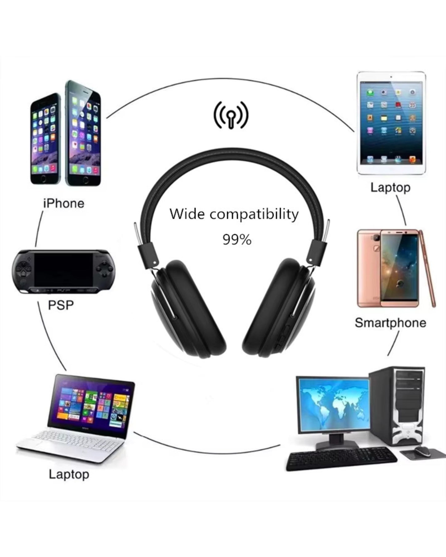 هيدفون بلوتوث Sodo 1004 - بني