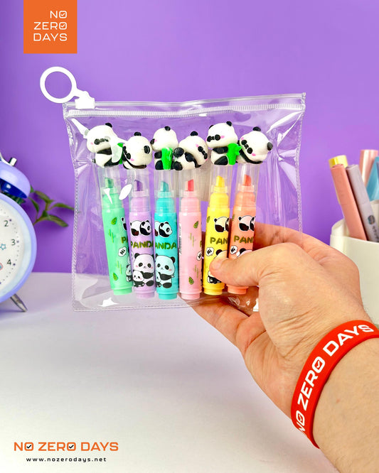 مقلمة أقلام هايلايتر 6 ألوان - باندا