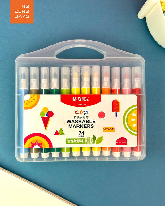 طقم أقلام تلوين (رأس فرشاة) 24 لون M&G