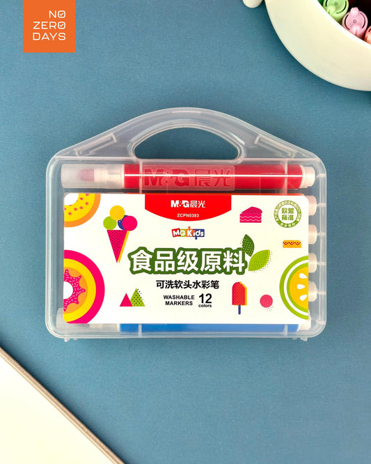 طقم أقلام تلوين (رأس فرشاة) 12 لون M&G