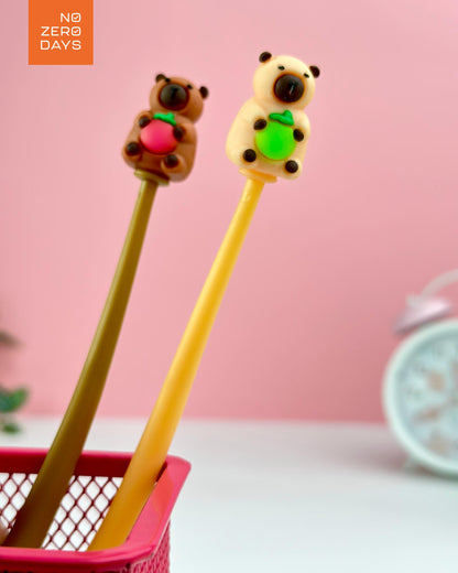 قلم مطاطي حبر جاف - شكل دب