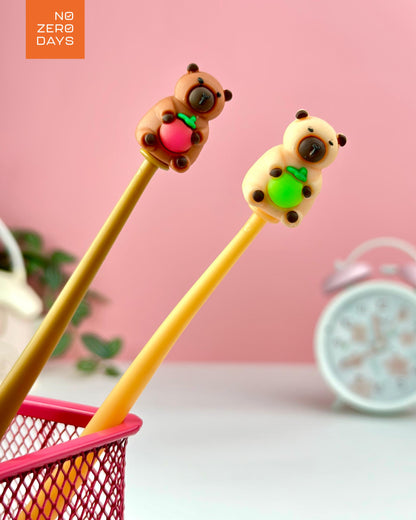 قلم مطاطي حبر جاف - شكل دب